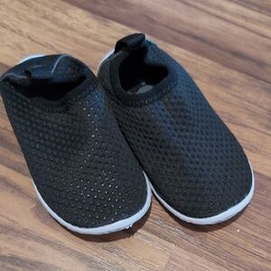 Carter's Black Slip-On Mesh Kids Sneakers with White Soles